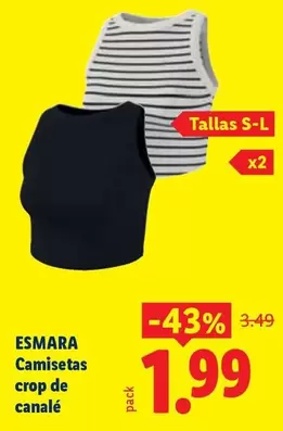 Esmara - Camisetas Crop De Canalé