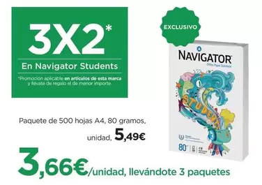 navigator - Paquete De 500 Hojas A4, 80 Gramos