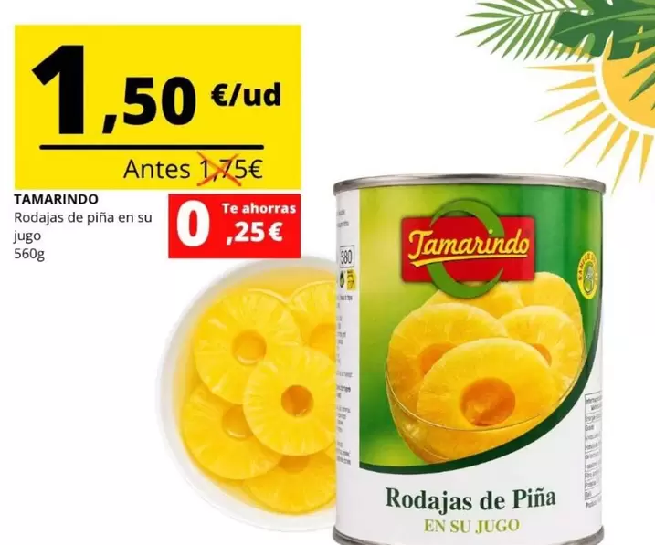 Tamarindo - Rodajas De Piña En Su Jugo