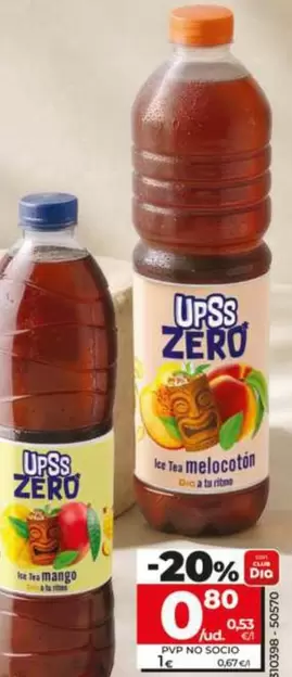 Dia Upss - Refresco De Té Zero De Mango/Al Melocotón