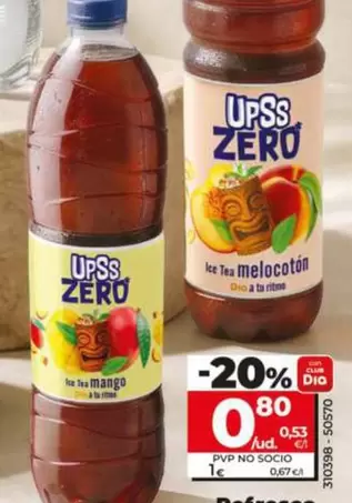 Dia Upss - Refresco De Te Zero De Mango/Al Melocoton