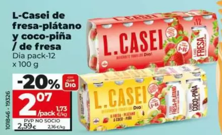Dia - L-Casei De Fresa-plátano Y Coco-piña/De Fresa