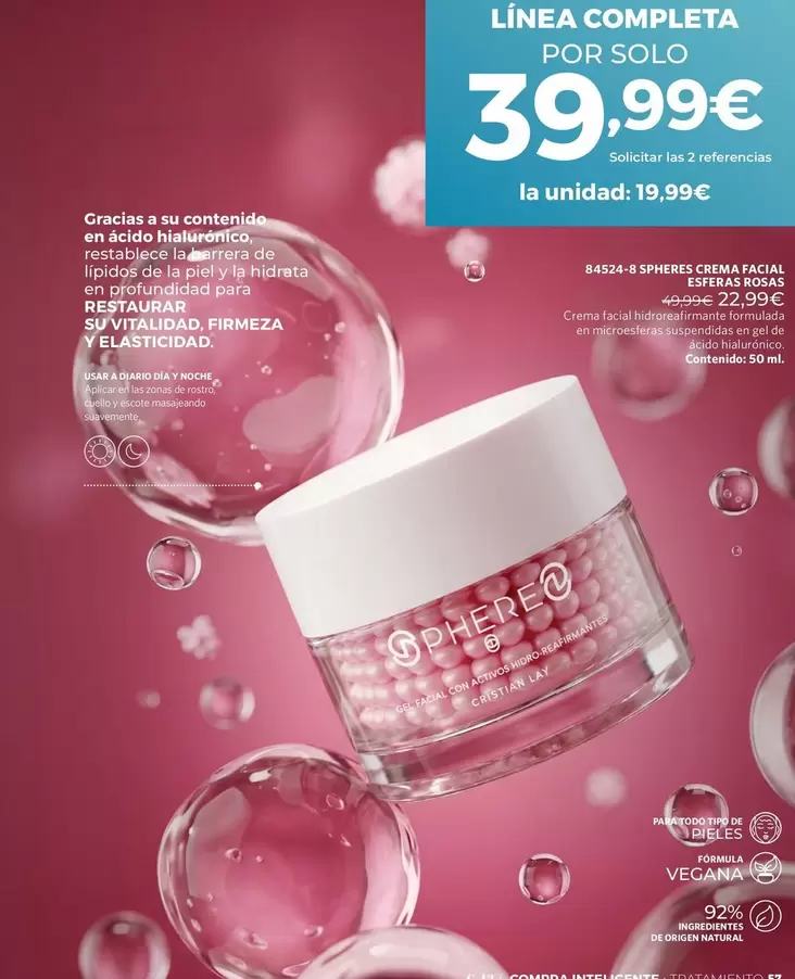 Cristian Lay - Spheres Crema Facial Rosas