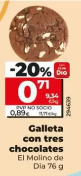 El Molino De Dia - Galleta Con Tres Chocolates