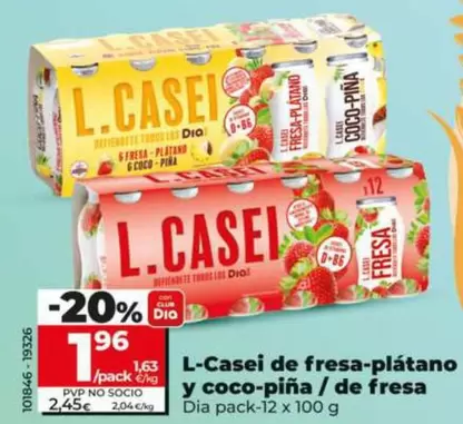 Dia - L-Casei De Fresa-Platano Y Coco-Pina/De Fresa