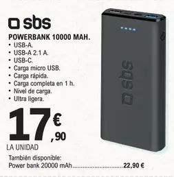 Sbs - Powerbank 10000 MAH