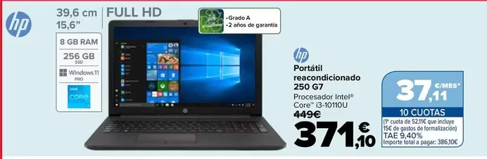 HP - Portatil Reacondicionado 250 G7