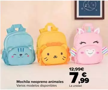 Mochila Neopreno Animales