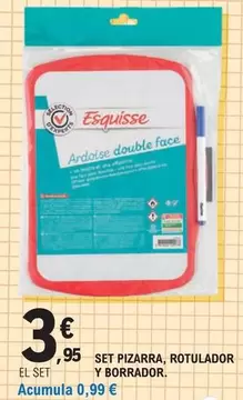 Esquisse - Set Pizarra Rotulador Y Borrador
