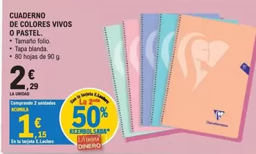 Clairefontaine - Cuaderno De Colores Vivos O Pastel