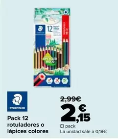 Staedtler - Pack 12 Rotuladores O Lapices Colores