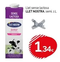 Llet Nostra - Llet Sense Lactosa