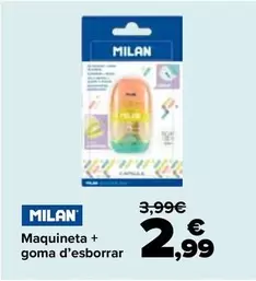 Milán - Sacapuntas Spin + Gomas De Borrar