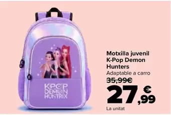Mochila Juvenil K-Pop Demon Hunters