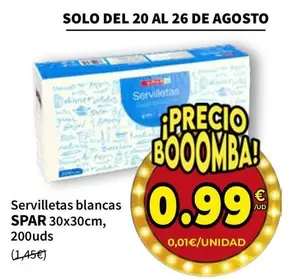 Spar - Servilletas Blancas