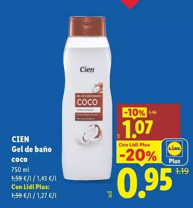 Cien - Gel De Bano Coco