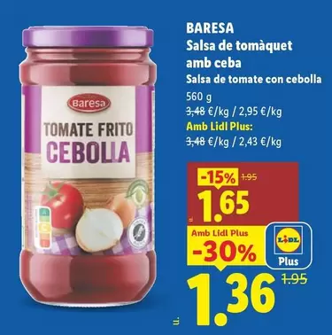 Baresa - Salsa De Tomate Con Cebolla