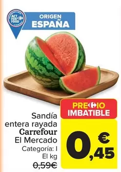 carrefour - Sandía entera rayada el mercado