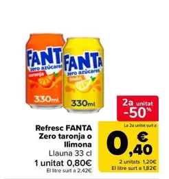 fanta - Refresc Zero Taronja O Llimona