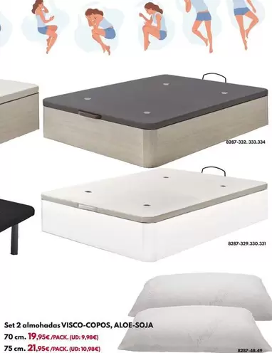 Set 2 Almohadas Visco-Copos Aloe Soja - 70cm