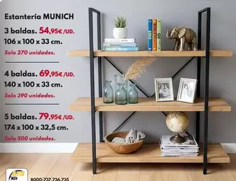 Estantería Munich - 5 BALDAS 100X32,5X174CM