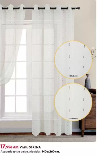 Visillo Serena 140x260cm - Gris