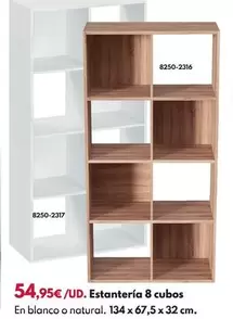 Estantería 8 Cubos 134x67,5x32cm - Natural