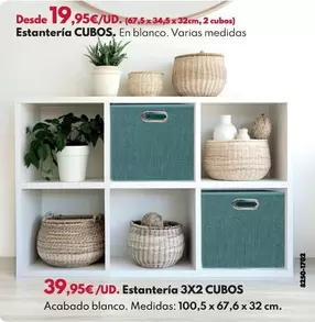 Estantería Cubos Blanco - 4 Compartimentos 134x34,5x32cm