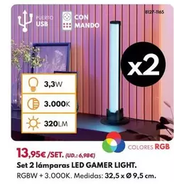 Set 2 Lámparas Led Gamer Light.
