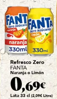 fanta - Refresco Zero Naranja O Limon