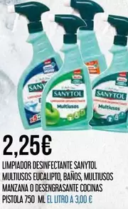 Sanytol - Limpiador Desinfectante Multiusos Eucalipto, Banos, Multiusos Manzana O Desengrasante Cocinas Pistola