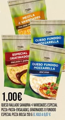 Sanabria - Queso Rallado Pizza-Pasta-Ensaladas, Gratinados O Fundido Especial Pizza