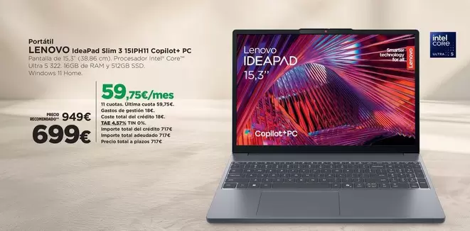 Lenovo - Despard Slim 3 15perti Coolios+ Pc