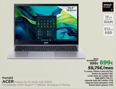 Acer - Aspire Go 15 Agis-42p-r3hr