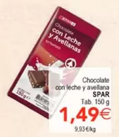 Spar - Chocolate Con Leche Y Avellana