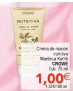 Crowe - Crema De Manos Nutritiva Manteca Karité