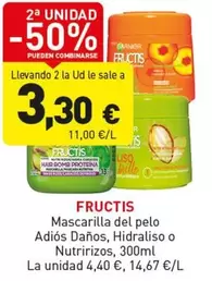 Garnier - Fructis Mascarilla Del Pelo Adiós Daños, Hidraliso O Nutririzos