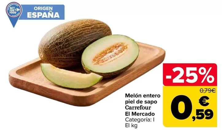 Carrefour El Mercado - Melon Entero Piel De Sapo