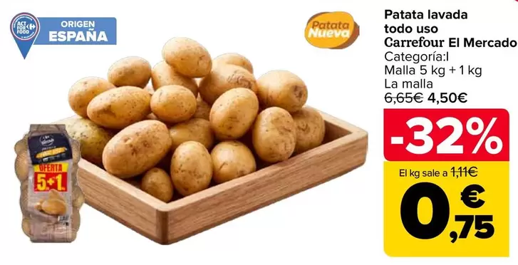 Carrefour El Mercado - Patata Lavada Todo Uso