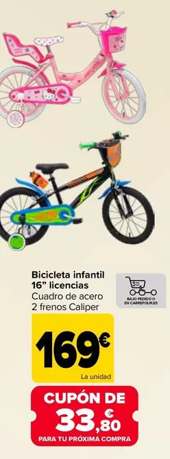 Bicicleta Infantil 16" Liencias