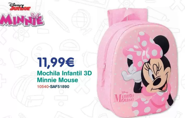 Minnie - Mochila Infantil 3d Mouse