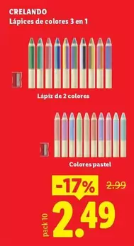 Crelando - Lápices De Colores 3 En 1