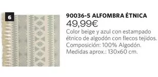 Alfombra Étnica Color Beige Y Azul