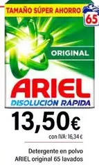 Ariel - Detergente En Polvo Original 65 Lavados