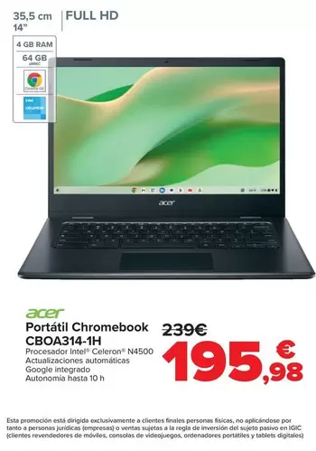 Acer - Portatil Chromebook CBOA314-1H