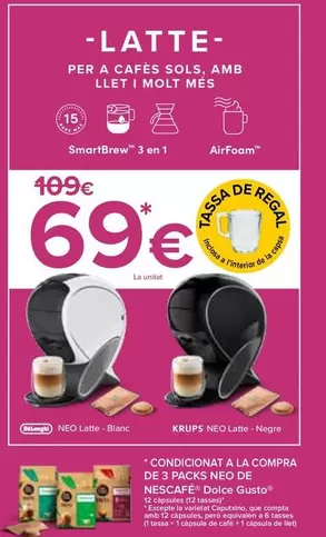 DeLonghi/Krups - Latte Para Cafes Solos, Con Leche Y Mucho Mas