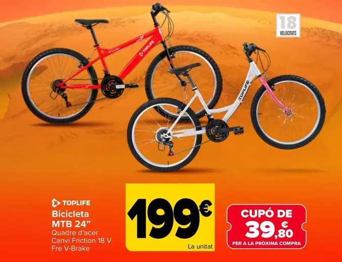 Toplife - Bicicleta MTB 24"