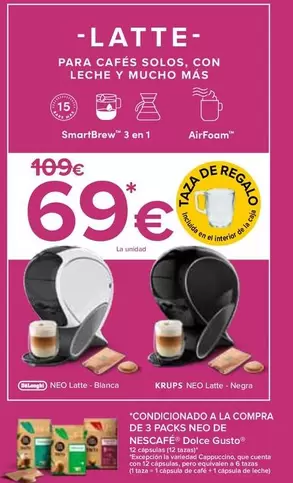 DeLonghi/Krups - Latte Para Cafes Solos, Con Leche Y Mucho Mas