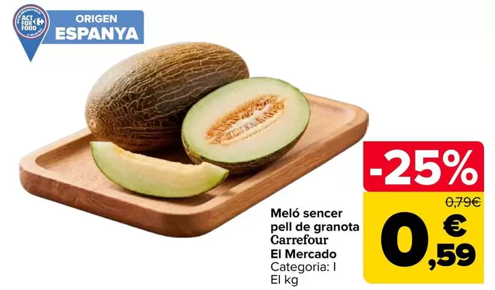 Carrefour El Mercado - Melon Entero Piel De Sapo