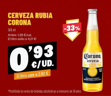 Corona - Cerveza Rubia
